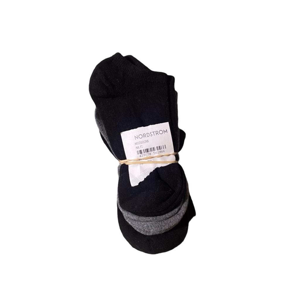 Nordstrom 5 pack of socks ankle black gray